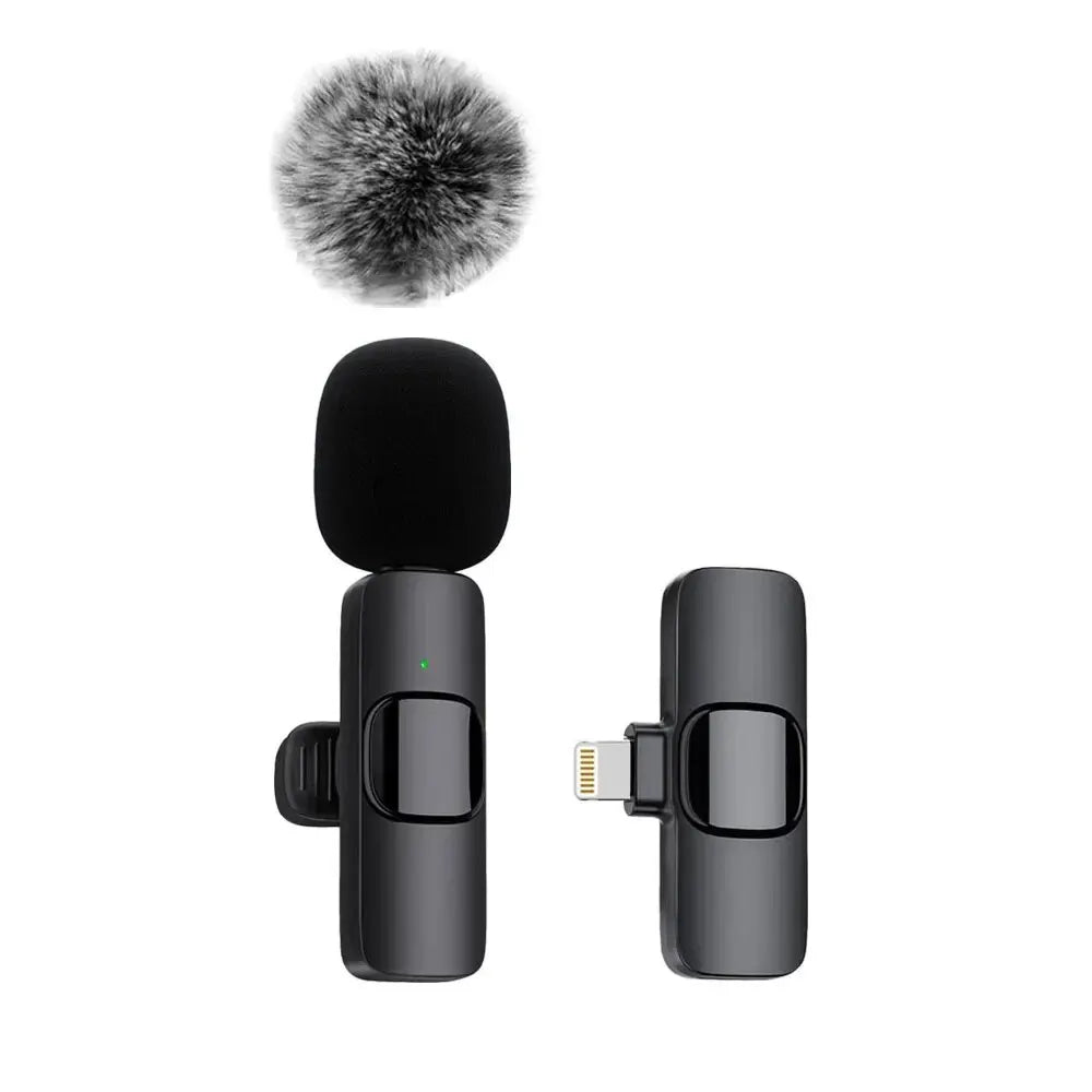 Wireless Microphone Audio Recording Mini Mic For iPhone Android Laptop