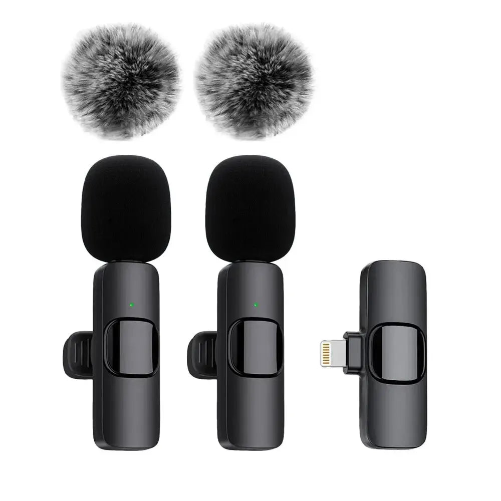 Wireless Microphone Audio Recording Mini Mic For iPhone Android Laptop